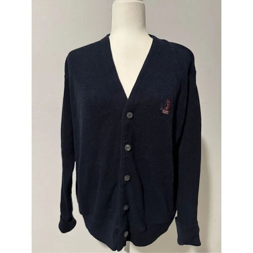 Izod Locast vintage blue sweater cardigan L